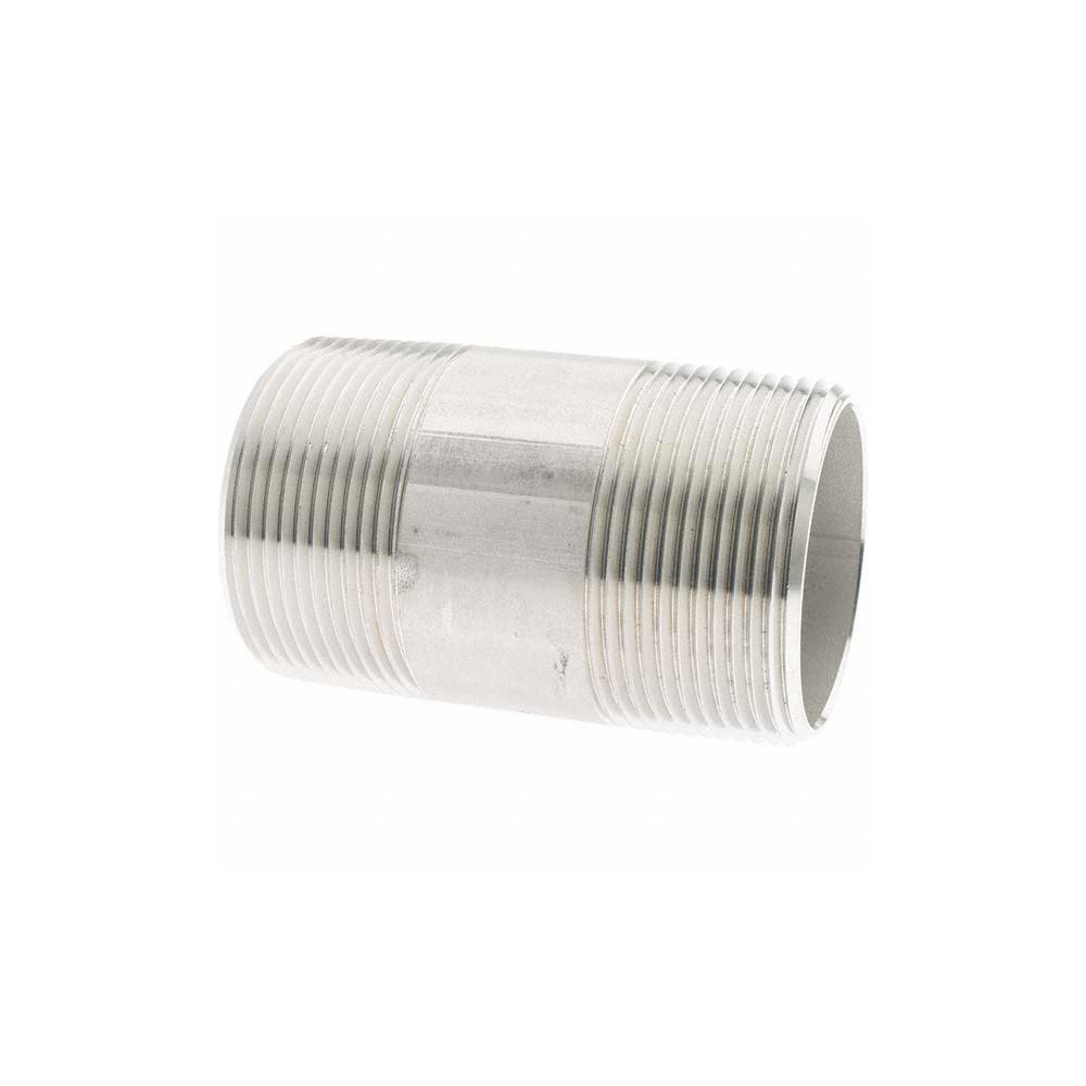 Value Collection Stainless Steel Pipe Nipple: 1-1/2" Pipe, Grade 316 & 316L - 6BN11/2*3