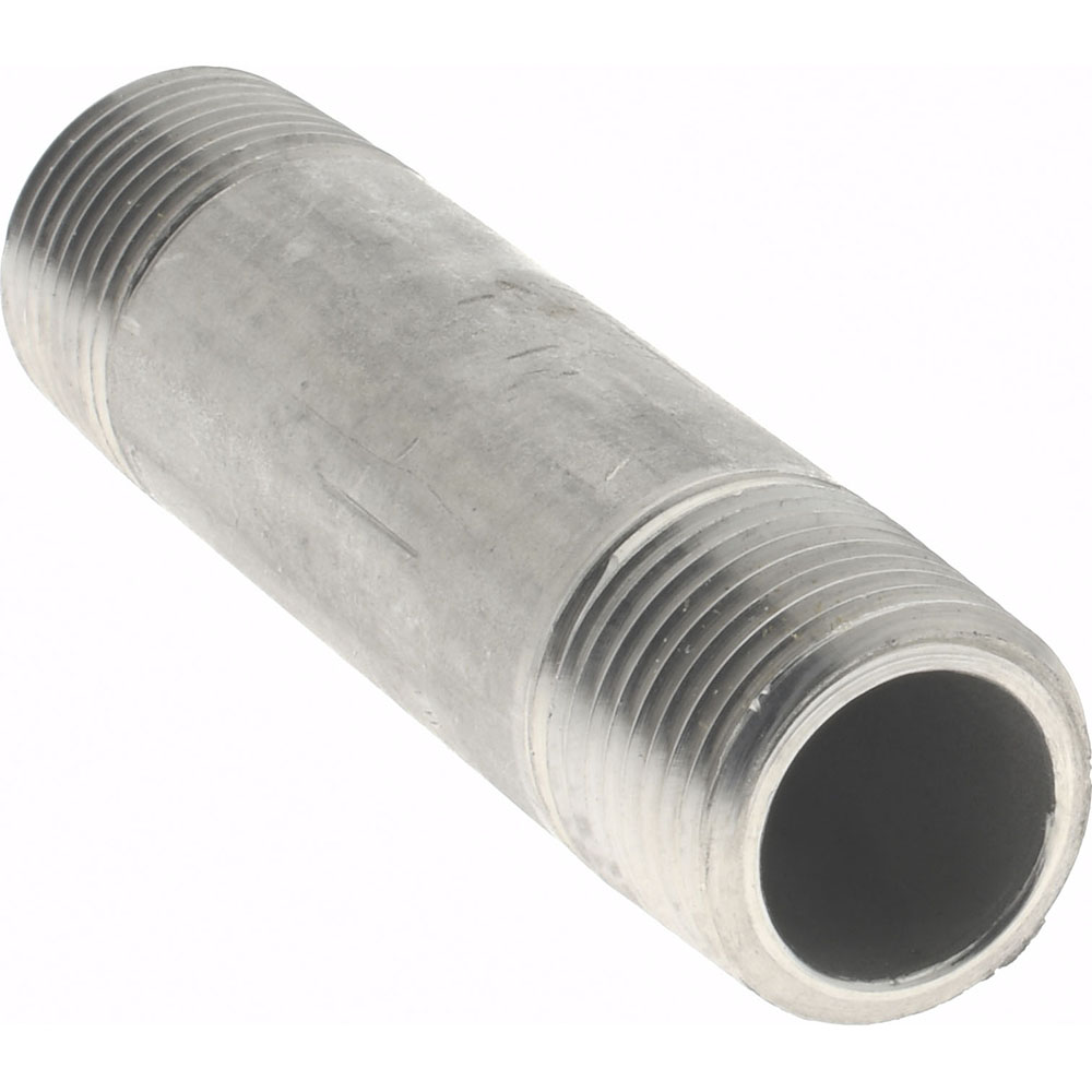 Merit Brass Stainless Steel Pipe Nipple: 3/8" Pipe, Grade 304 & 304L - 4006-250
