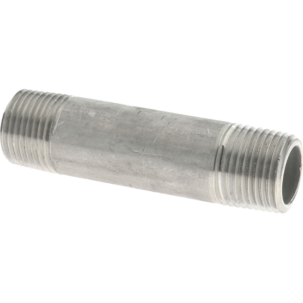 Merit Brass Stainless Steel Pipe Nipple: 3/8" Pipe, Grade 304 & 304L - 4006-250