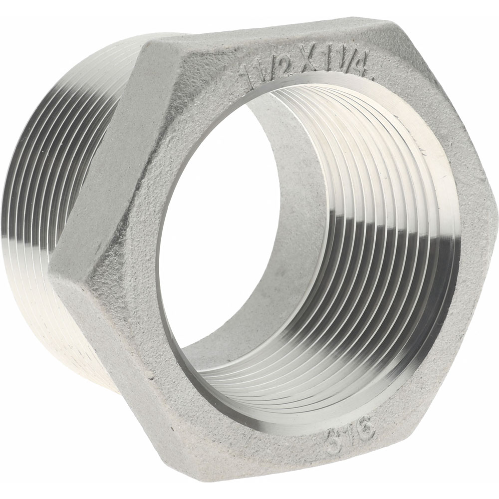 Merit Brass Pipe Bushing: 1-1/2 x 1-1/4", 316 Stainless Steel - K614-2420