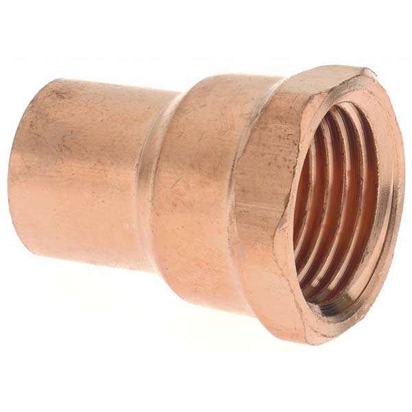 Value Collection Wrot Copper Pipe Adapter: 1/2" x 1/2" Fitting, C x F - BDNA-15648