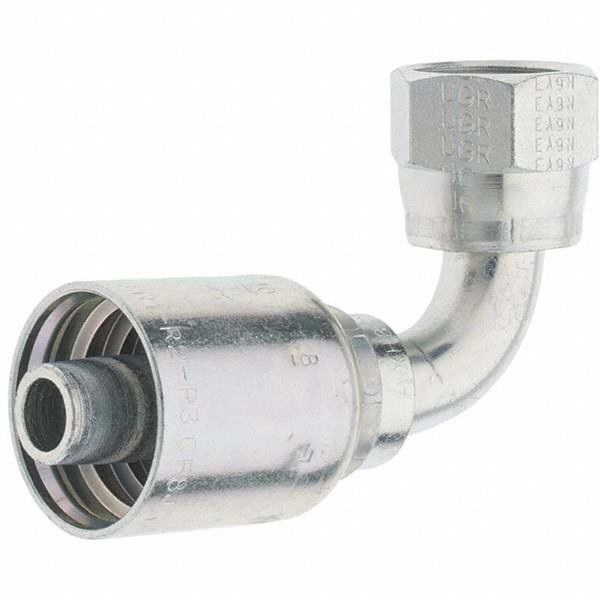 Parker Hydraulic Hose 90 ° Elbow: 0.625" ID, 10 mm, 7/8-14 - 14143-10-10