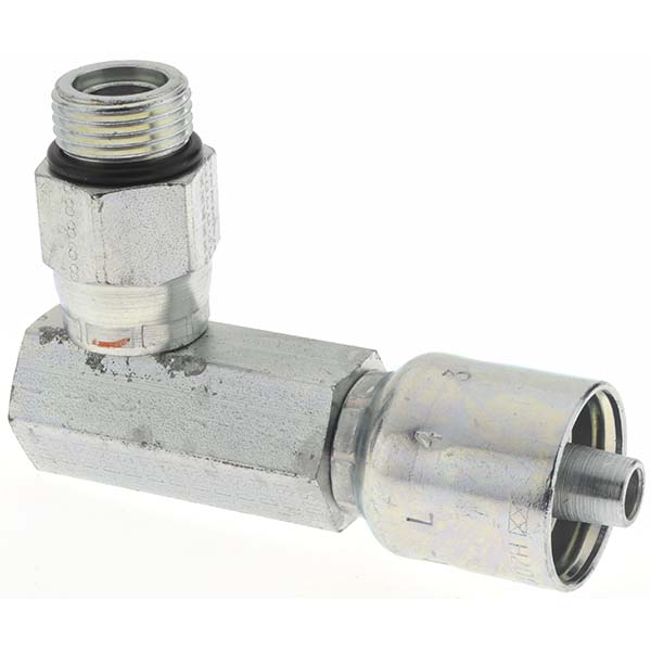 Parker Hydraulic Hose 90 ° Elbow: 0.625" ID, 10 mm, 7/8-14 - 14143-10-10