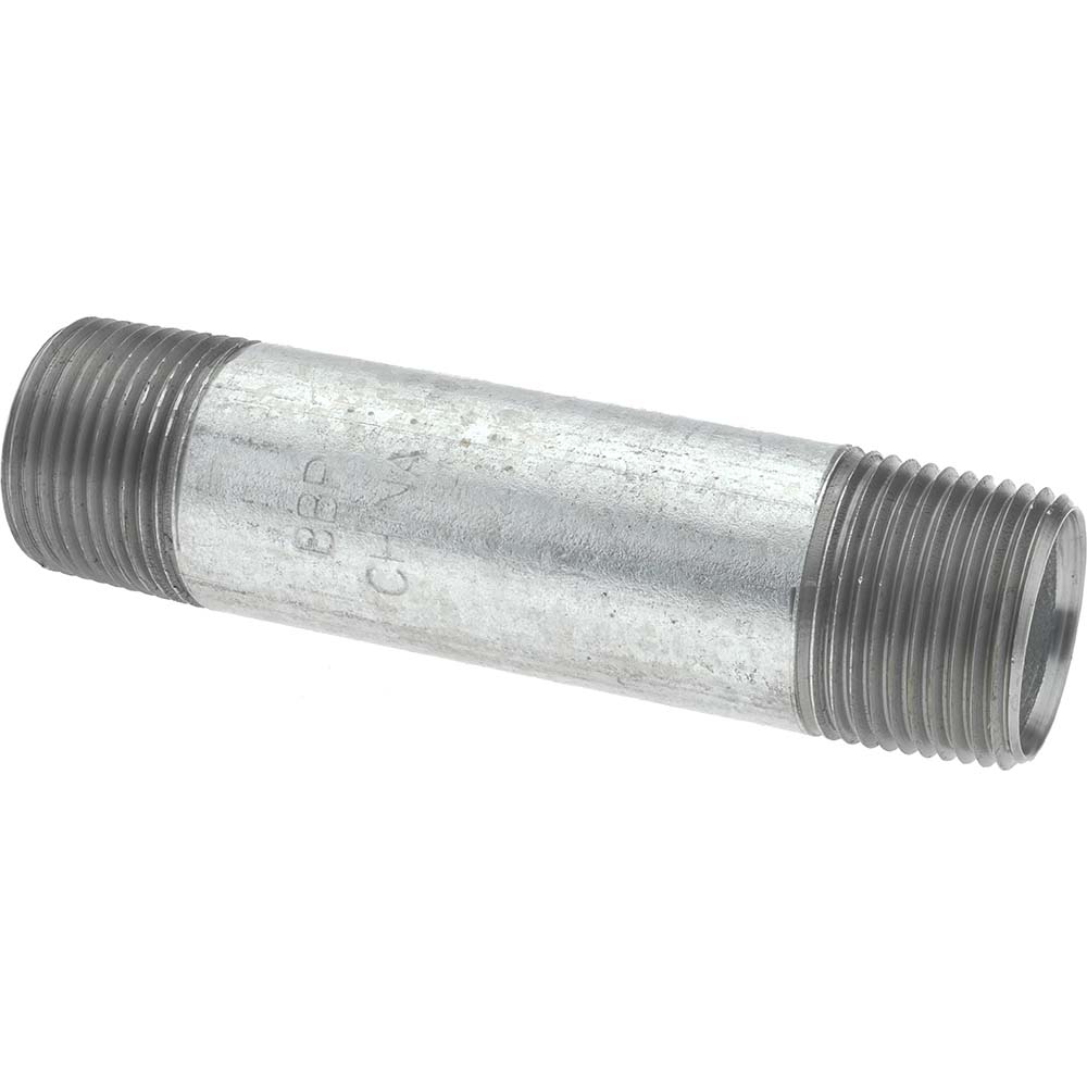 Value Collection Galvanized Pipe Nipple: 3/4", 1-3/8" Long, Schedule 40, Steel - MSCNG05001