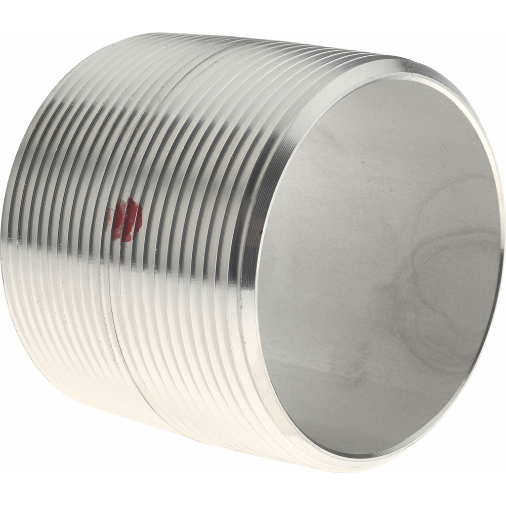 Merit Brass Stainless Steel Pipe Nipple: 2" Pipe, Grade 304 & 304L - 4032-001