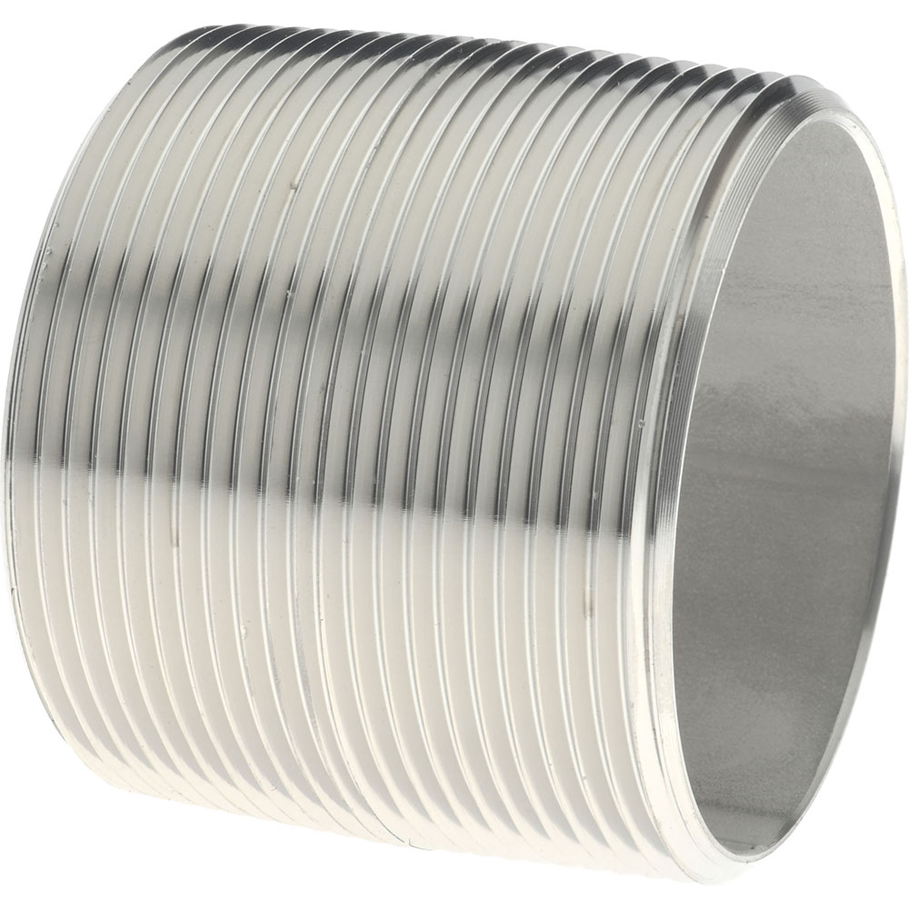Merit Brass Stainless Steel Pipe Nipple: 2" Pipe, Grade 304 & 304L - 4032-001