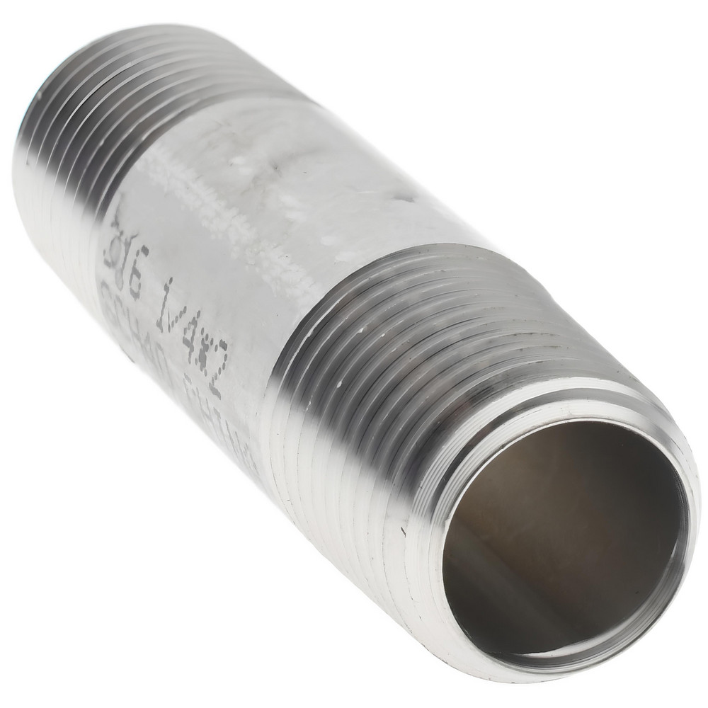 Value Collection Stainless Steel Pipe Nipple: 1/4" Pipe, Grade 316 & 316L - 6BN1/4*2