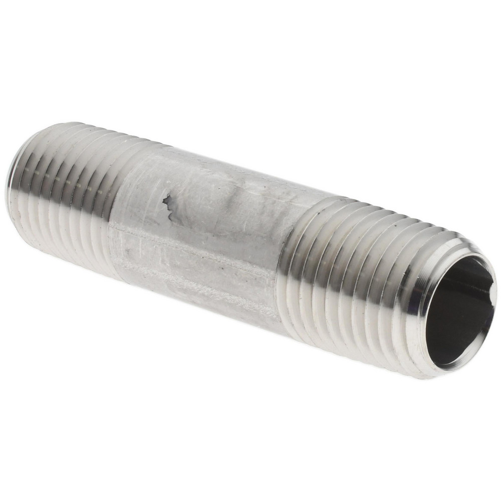 Value Collection Stainless Steel Pipe Nipple: 1/4" Pipe, Grade 316 & 316L - 6BN1/4*2