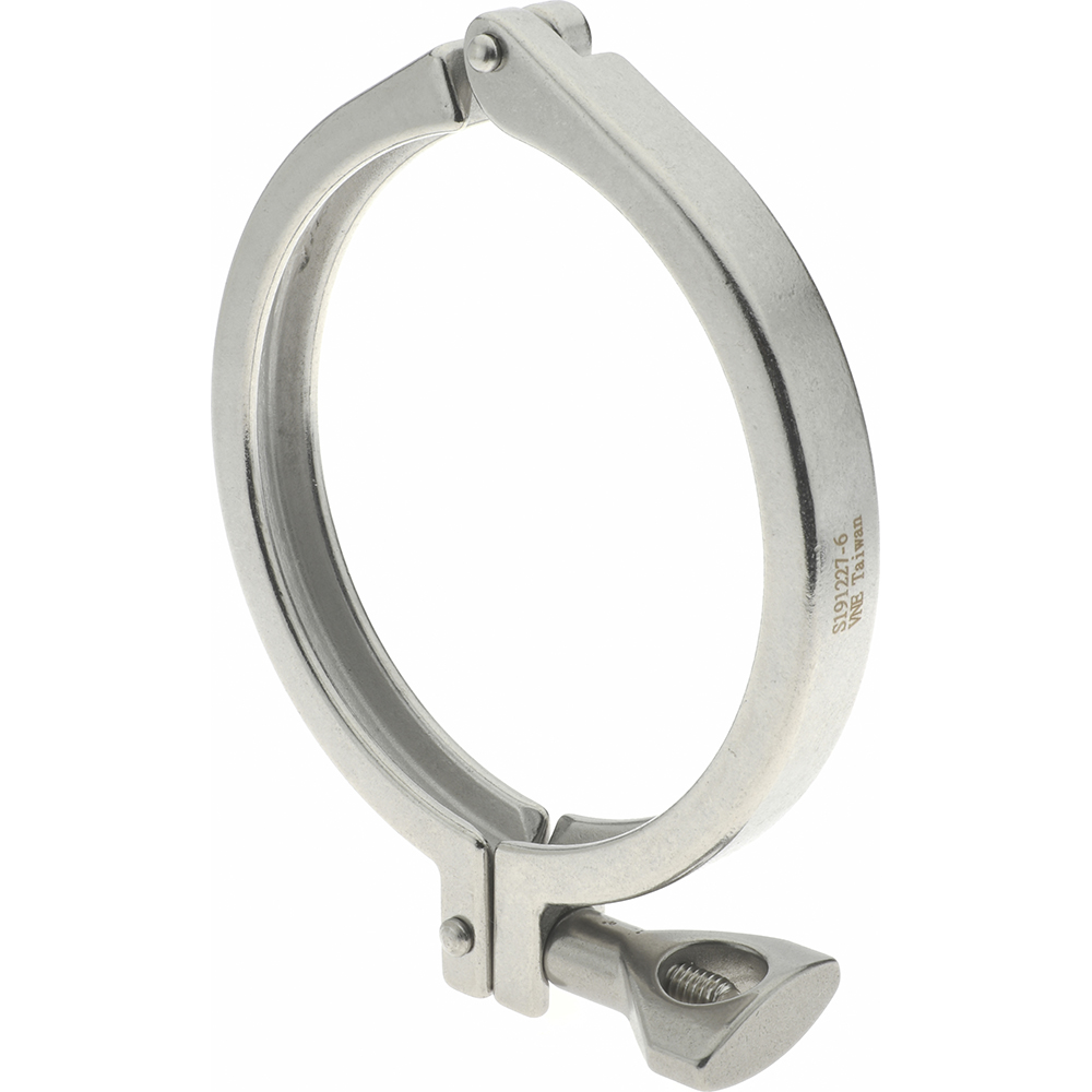 VNE Sanitary Stainless Steel Pipe Clamp with Wing Nut: 3", Clamp Connection - 13MHHM3.0