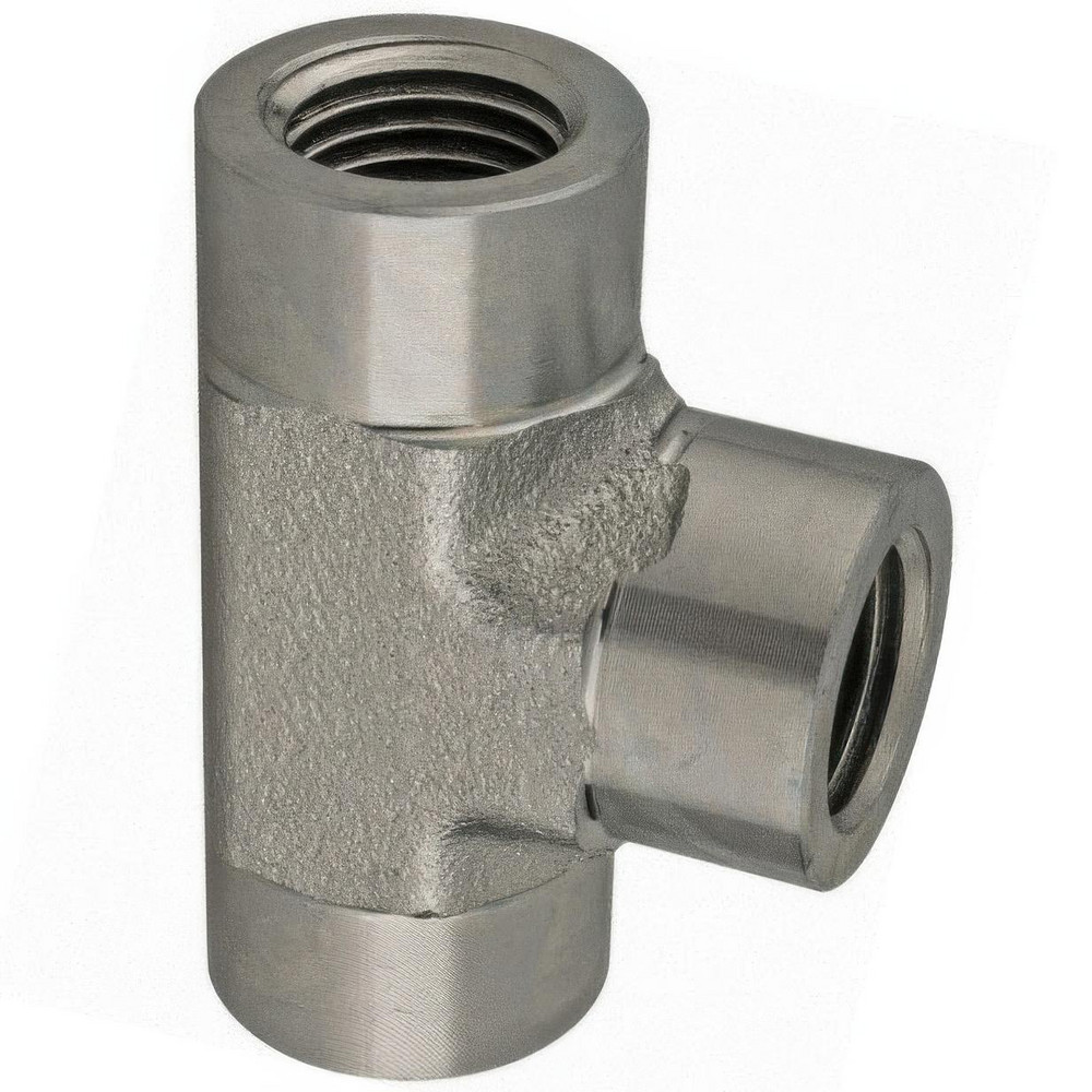 Parker Industrial Pipe Female Tee: 1/2" Female Thread, FNPTF - 1/2 MMO-S
