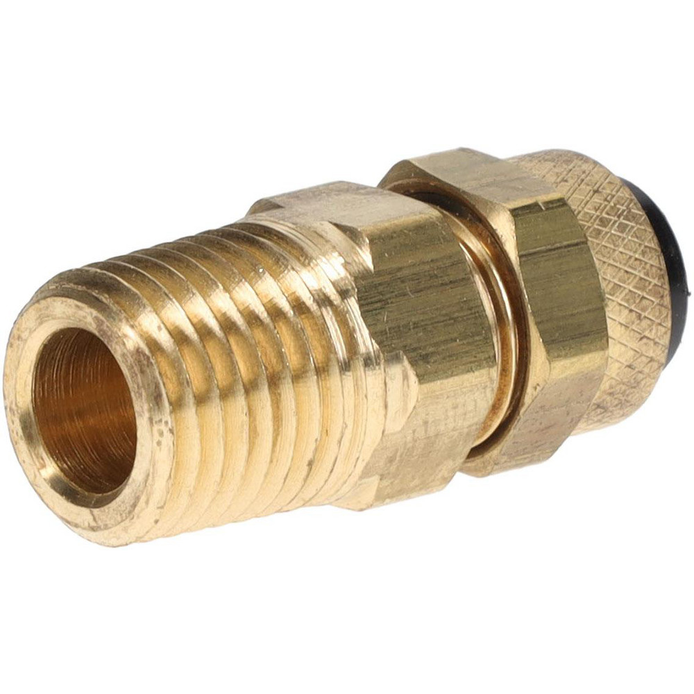 Parker Compression Tube Male Connector: 1/4-18, 3/8" Tube OD, Compression x MNPTF - 68P-6-4