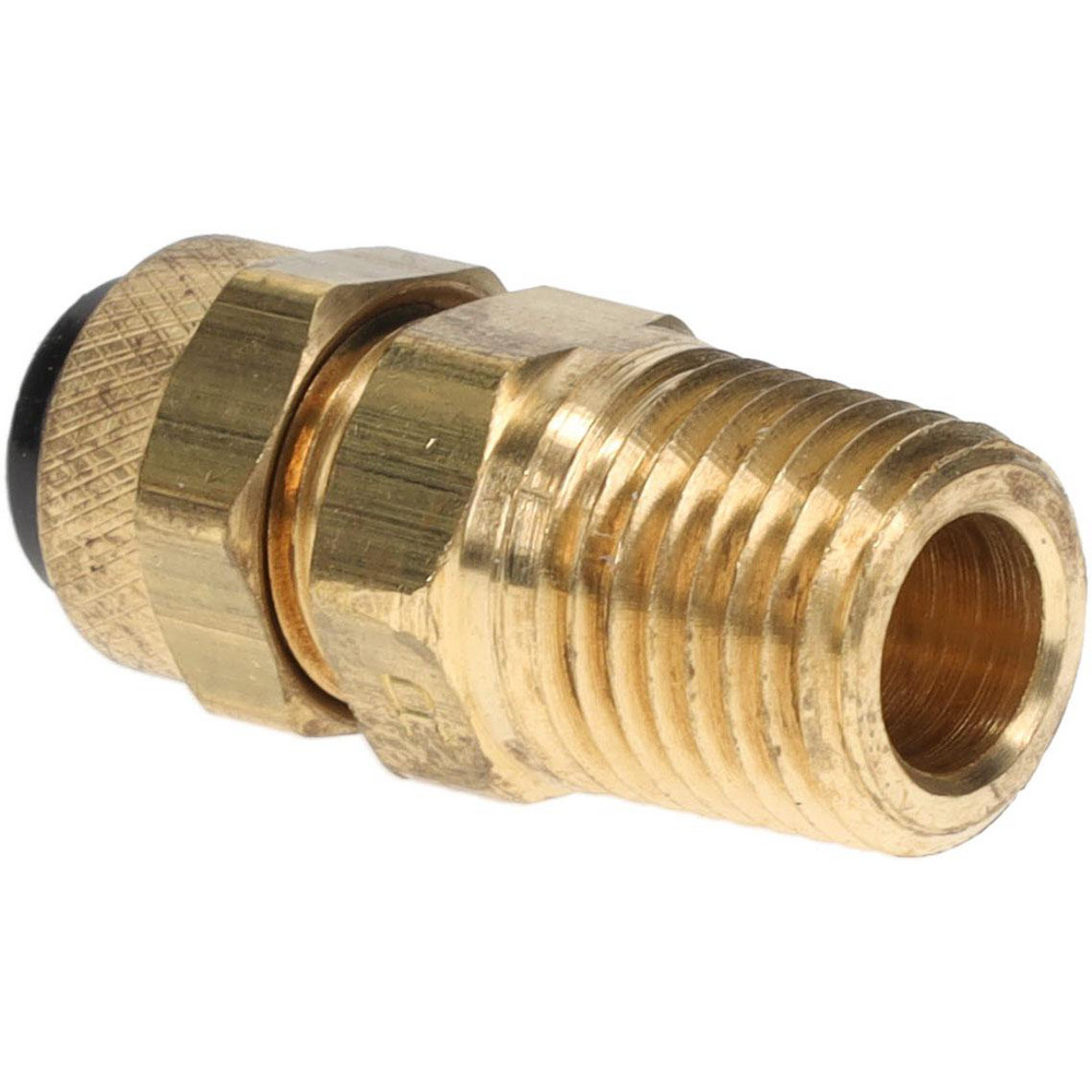 Parker Compression Tube Male Connector: 1/4-18, 3/8" Tube OD, Compression x MNPTF - 68P-6-4