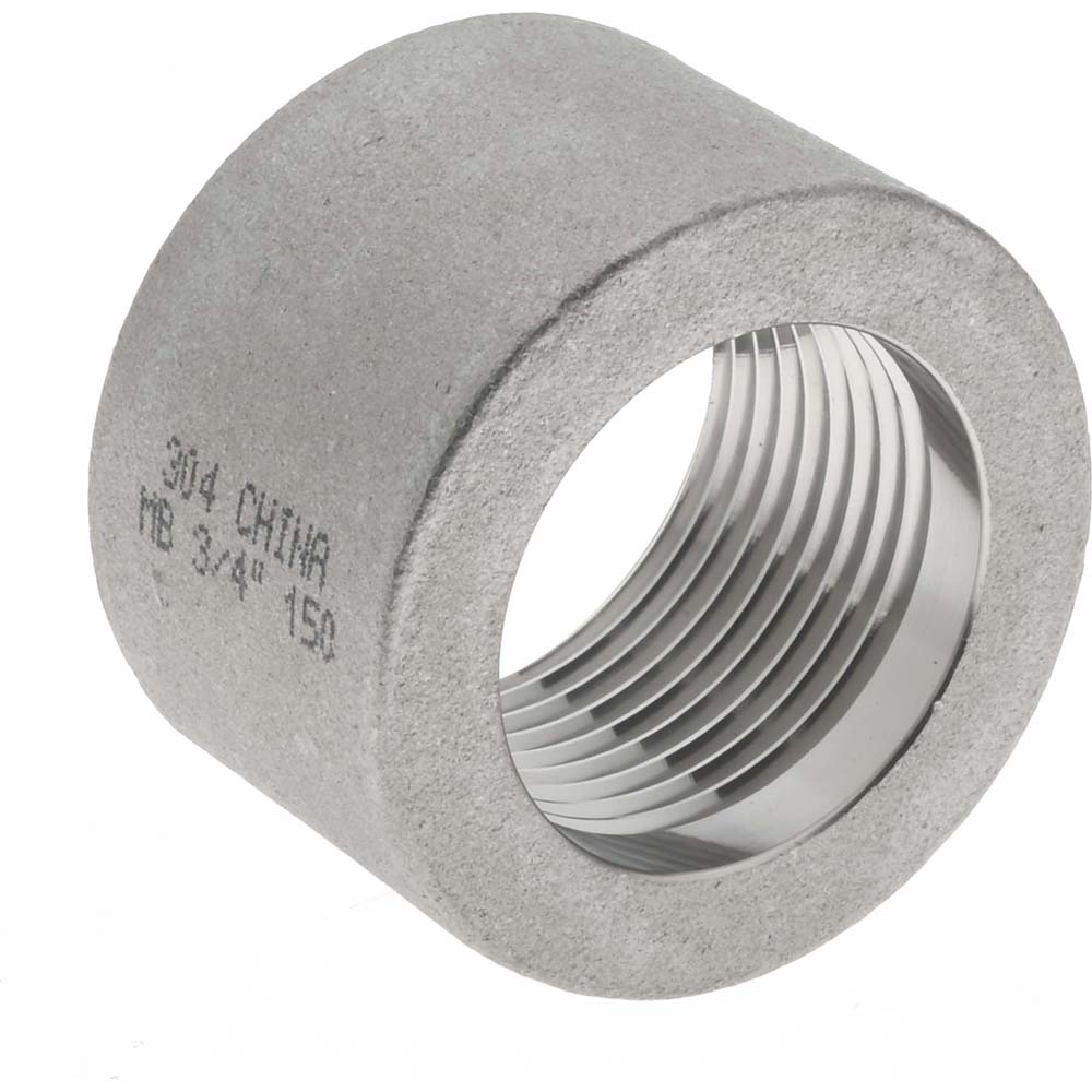 Merit Brass Pipe Half Coupling: 3/4", 304 Stainless Steel - K411H-12