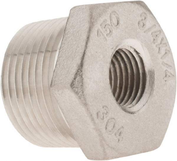 Merit Brass Pipe Half Coupling: 3/4", 304 Stainless Steel - K411H-12