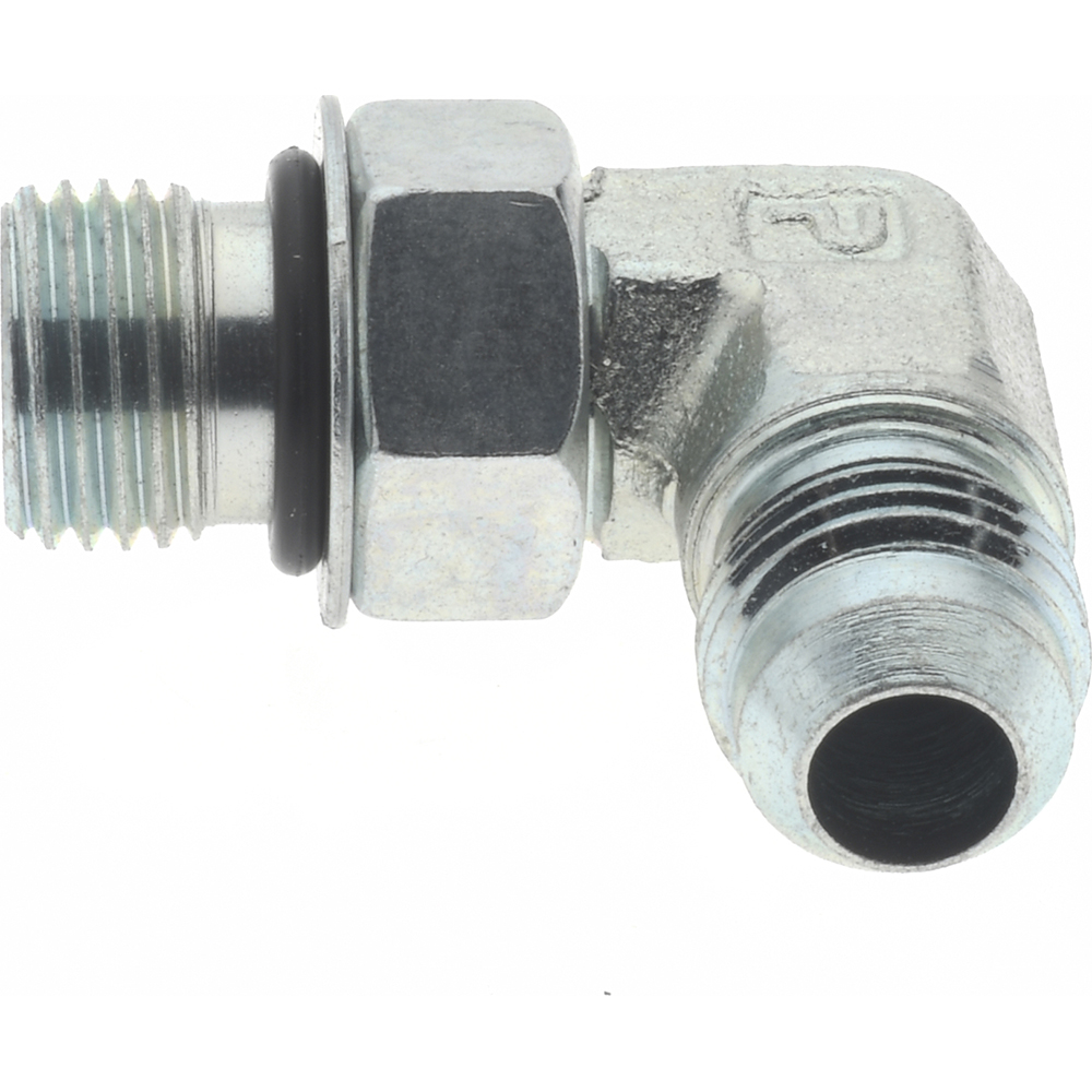 Parker Steel Flared Tube 90 Deg Straight Thread Elbow: 1/4" OD, 37 deg Flared Angle - 4 C5OX-S
