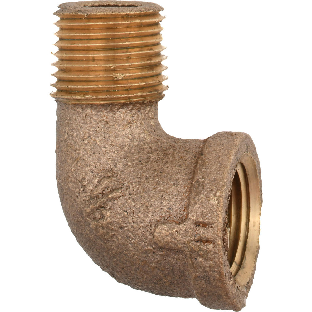 Merit Brass Brass Pipe 90 ° Street Elbow: 1/2" Fitting, Threaded, FNPT x MNPT, Class 125, Lead Free - XNL103-08