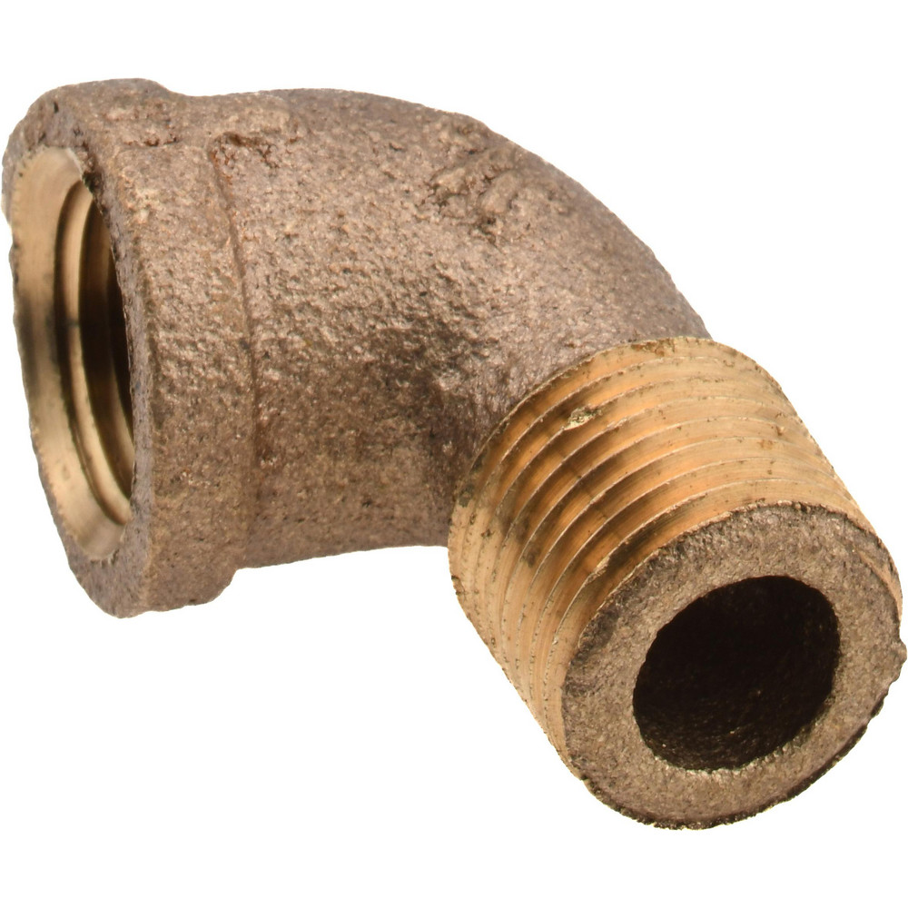 Merit Brass Brass Pipe 90 ° Street Elbow: 1/2" Fitting, Threaded, FNPT x MNPT, Class 125, Lead Free - XNL103-08