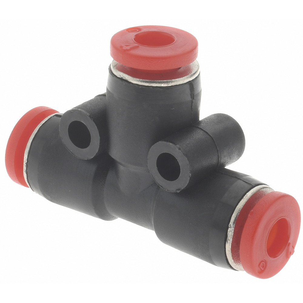 Norgren Push-to-Connect Tube x Tube Fitting: Union Tee, 4.00 mm OD - C00600400