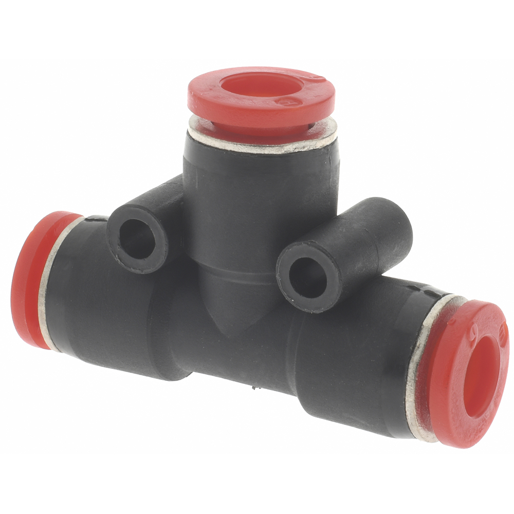 Norgren Push-to-Connect Tube x Tube Fitting: Union Tee, 4.00 mm OD - C00600400