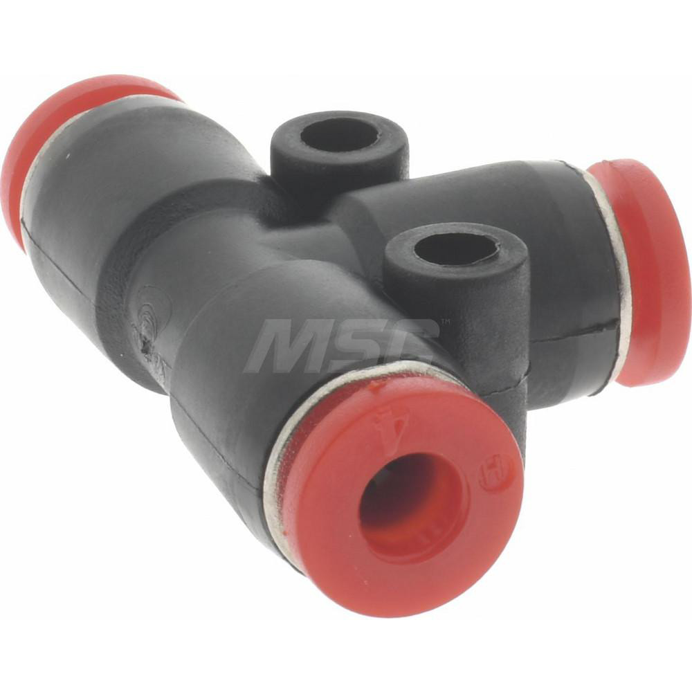Norgren Push-to-Connect Tube x Tube Fitting: Union Tee, 4.00 mm OD - C00600400