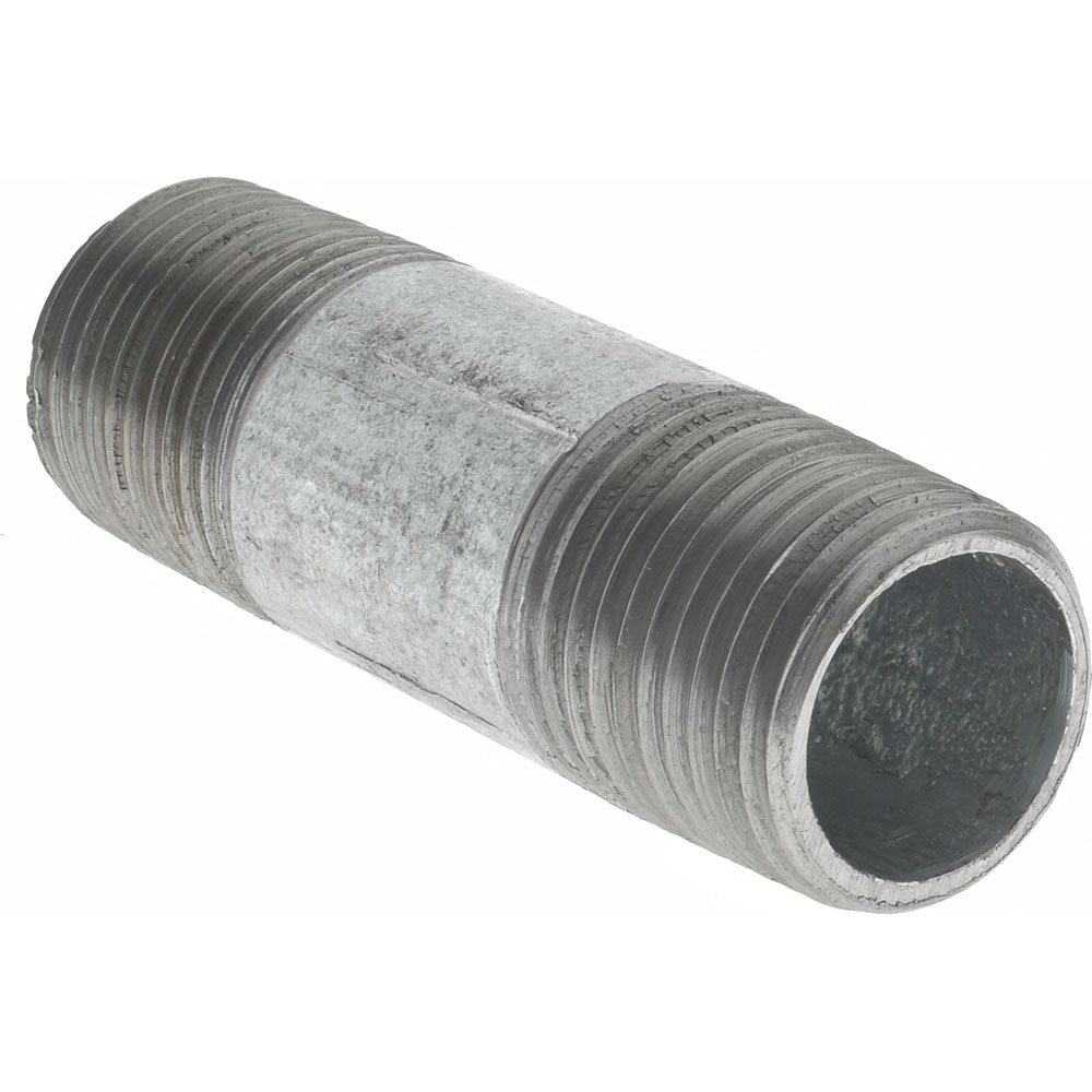 Value Collection Galvanized Pipe Nipple: 1/2", 2-1/2" Long, Schedule 40, Steel - NG04025