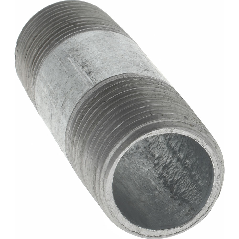 Value Collection Galvanized Pipe Nipple: 1/2", 2-1/2" Long, Schedule 40, Steel - NG04025