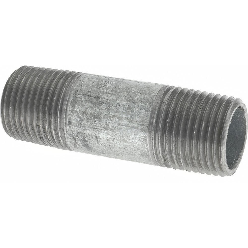 Value Collection Galvanized Pipe Nipple: 1/2", 2-1/2" Long, Schedule 40, Steel - NG04025