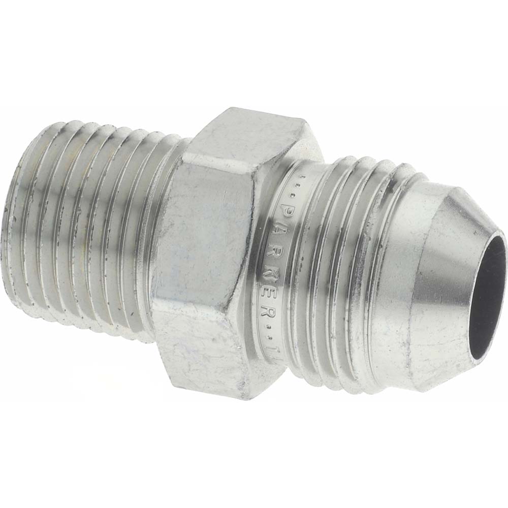 Parker Steel Flared Tube 90 Deg Swivel Elbow: 3/8" OD, 37 deg Flared Angle - 6 X6EF-S