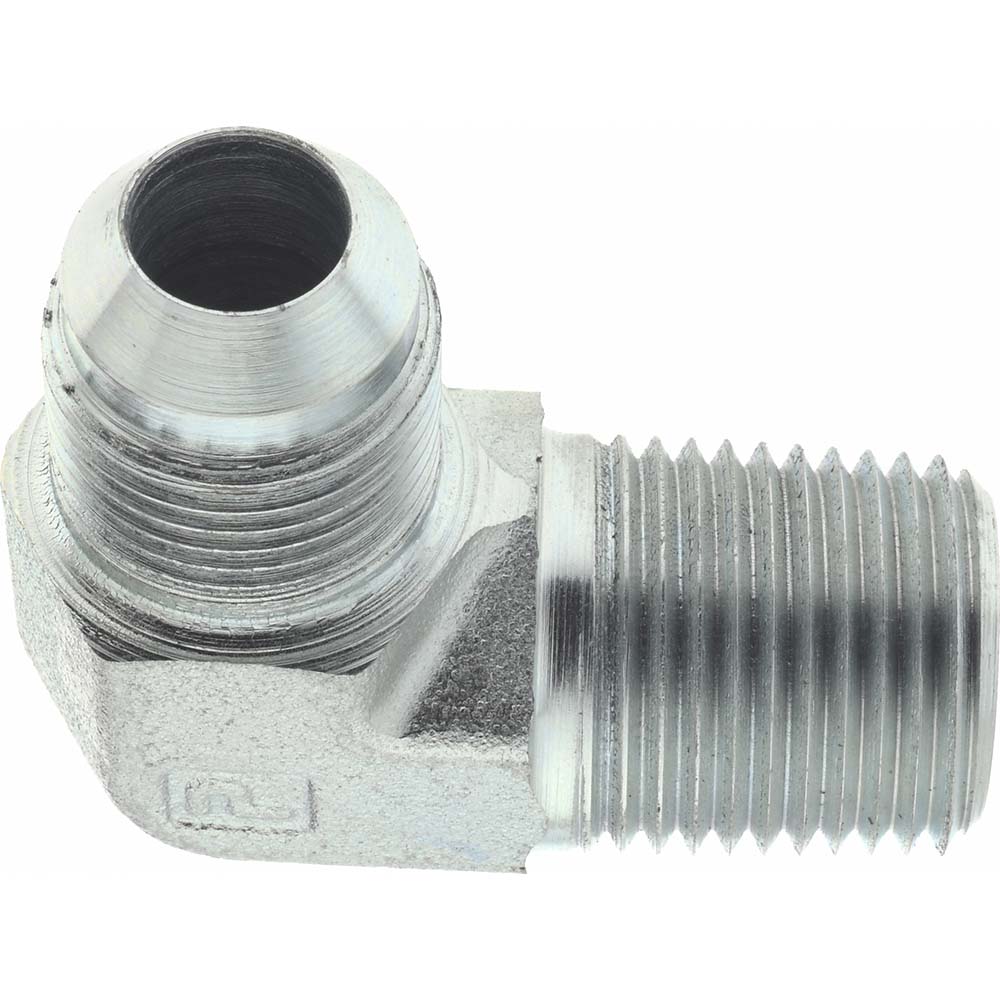Parker Steel Flared Tube 90 Deg Swivel Elbow: 3/8" OD, 37 deg Flared Angle - 6 X6EF-S