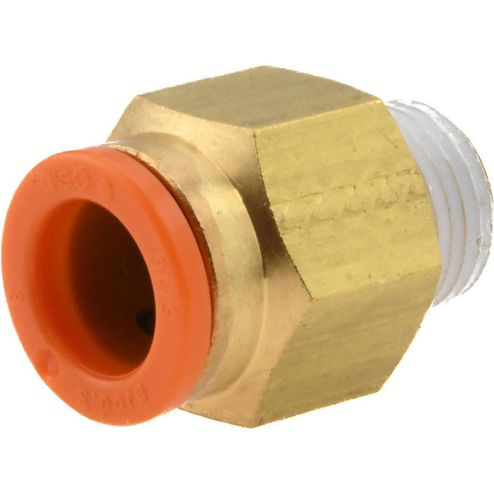SMC PNEUMATICS Push-to-Connect Push-to-Connect Fitting: Connector, NPT, 5/16" OD - KQ2H09-34AS