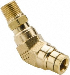 Parker Push-to-Connect Push-to-Connect x Male NPTF Fitting: 90 deg Elbow, 1/8 Thread, NPTF, 1/4" OD - 169PTC-4-2