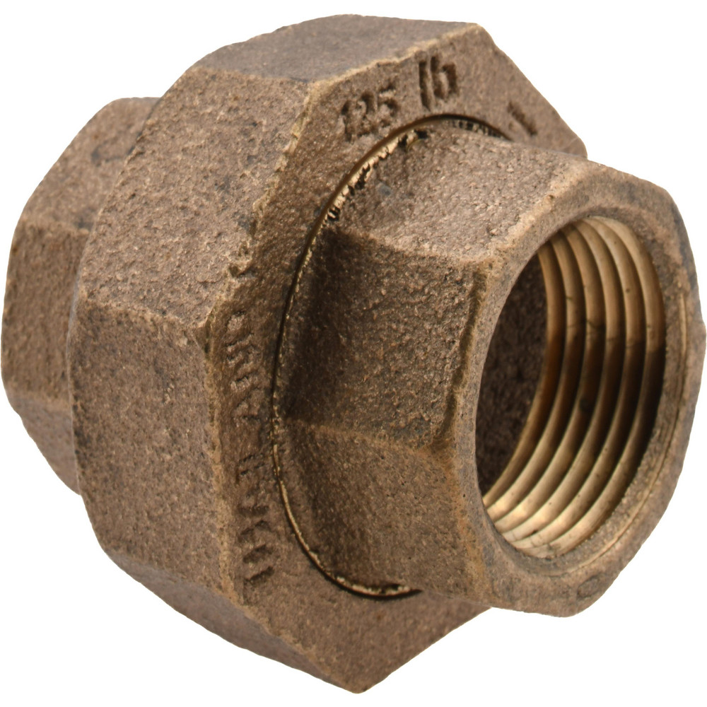 Merit Brass Brass Pipe Union: 3/4" Fitting, Threaded, FNPT x FNPT, Class 125 - X187-12