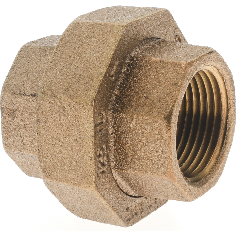 Merit Brass Brass Pipe Union: 3/4" Fitting, Threaded, FNPT x FNPT, Class 125 - X187-12