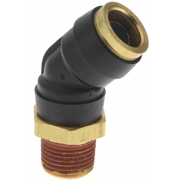 Parker Push-to-Connect Tube x MNPT x Tube x Male Fitting: 45 deg Swivel Elbow, 5/8" OD - PF-00088