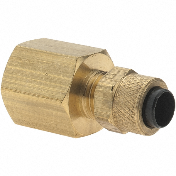 Parker Compression Tube Female Connector: 1/4-18, 1/4" Tube OD, Compression x FNPT - 66P-4-4