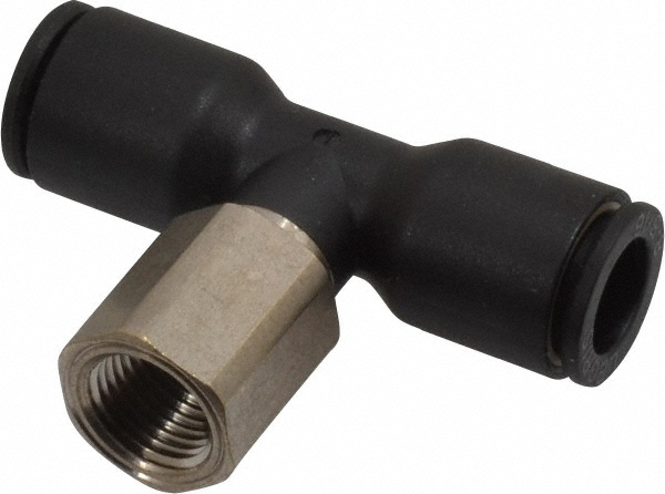 Legris Push-to-Connect Fitting: Female Branch Tee, NPT, 1/4" OD - 3008 56 14
