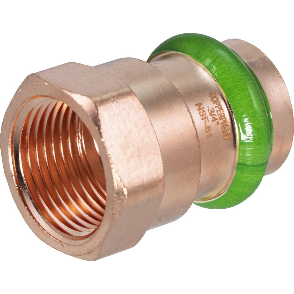 Merit Brass Copper Pipe Fittings: Fitting Type: Female Adapter; Fitting Size: 1/2; Style: Press Fitting; Connection Type: Push-to-Connect, Threaded - MB22610