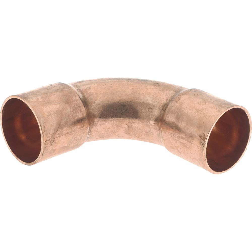 Mueller Industries Wrot Copper Pipe 90 ° Long Radius Elbow: 3/8" Fitting, C x C, Solder Joint - W 02717
