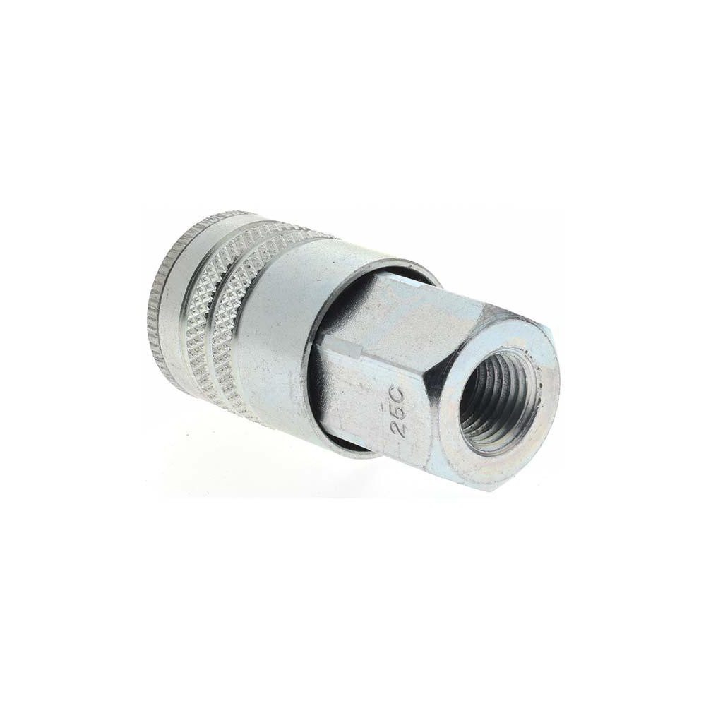 Parker Pneumatic Hose Coupling: 1/4-18, 3/8" Body Dia, Industrial Interchange - 25C-787