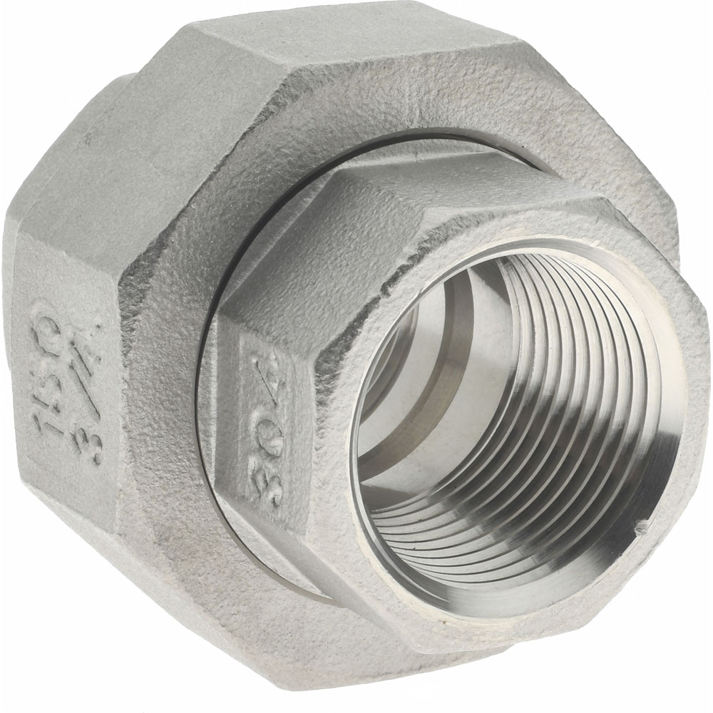 Merit Brass Pipe Union: 3/4", 304 Stainless Steel - K487-12