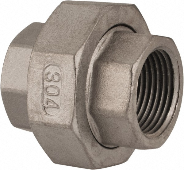 Merit Brass Pipe Union: 3/4", 304 Stainless Steel - K487-12