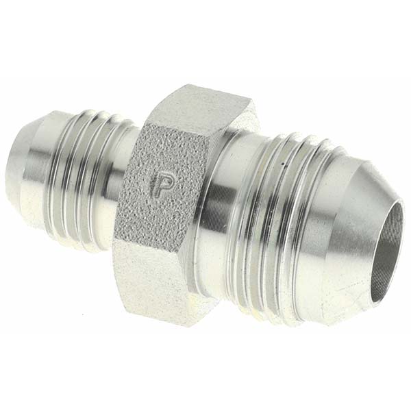 Parker Steel Flared Tube Union: 1/2" OD, 37 deg Flared Angle - P00187
