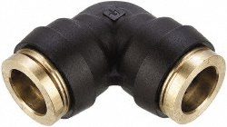 Parker Push-to-Connect Push-to-Connect x Push-to-Connect Fitting: 90 Deg Union Elbow, 1/4" OD - 365PTC-4