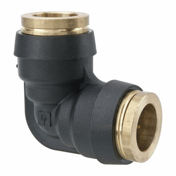 Parker Push-to-Connect Push-to-Connect x Push-to-Connect Fitting: 90 Deg Union Elbow, 1/4" OD - 365PTC-4