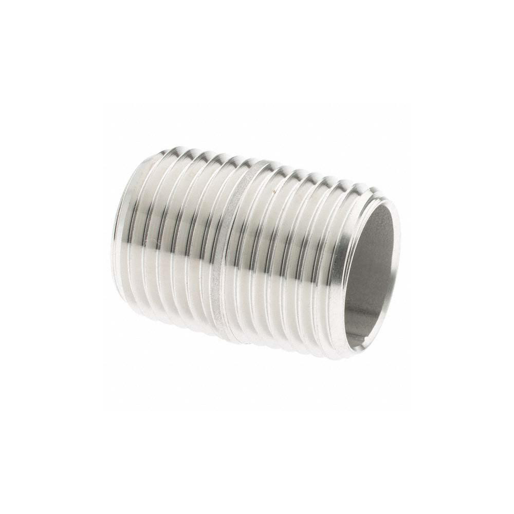 Value Collection Stainless Steel Pipe Nipple: 1/2" Pipe, Grade 304 & 304L - 4BN1/2*11/8
