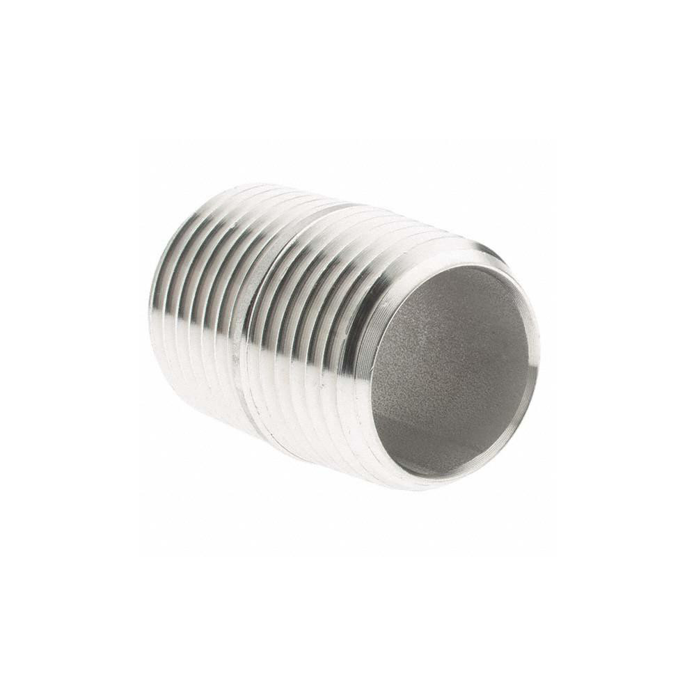 Value Collection Stainless Steel Pipe Nipple: 1/2" Pipe, Grade 304 & 304L - 4BN1/2*11/8
