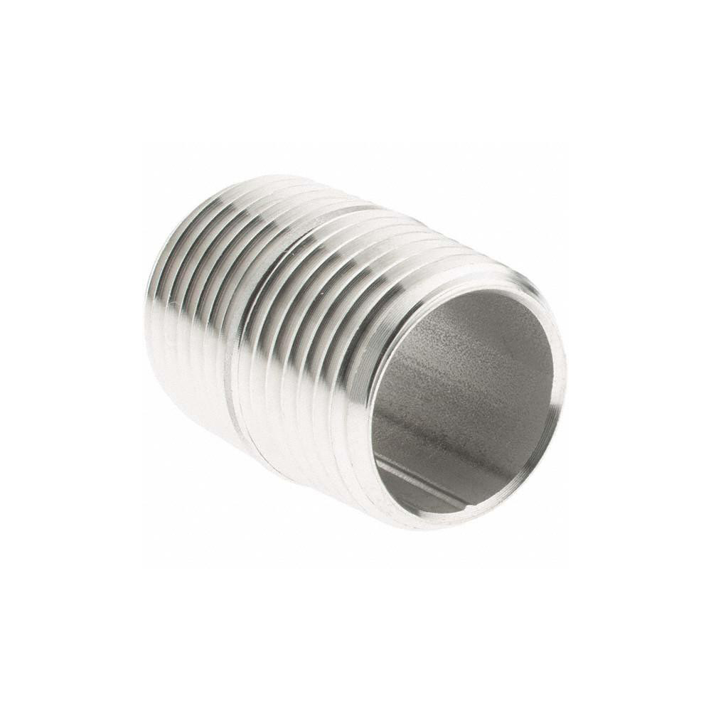 Value Collection Stainless Steel Pipe Nipple: 1/2" Pipe, Grade 304 & 304L - 4BN1/2*11/8
