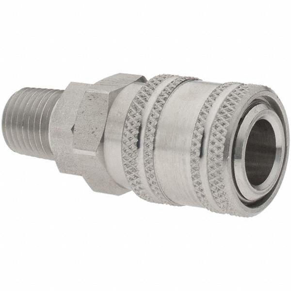 Parker Pneumatic Hose Coupling: 1/4-18, 1/4" Body Dia, Industrial Interchange - BD-SH2C-1