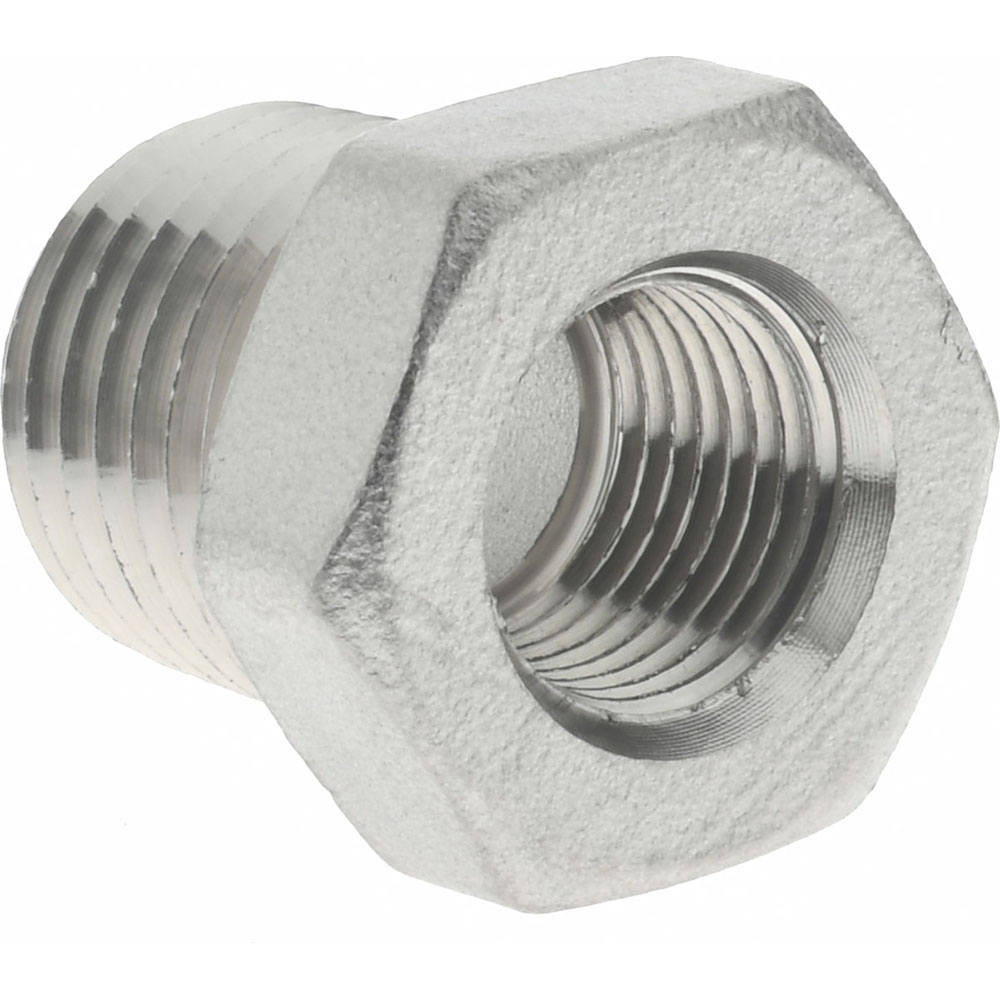 Value Collection Pipe Hex Bushing: 1/4 x 1/8", 304 Stainless Steel - 4HB1/4*1/8