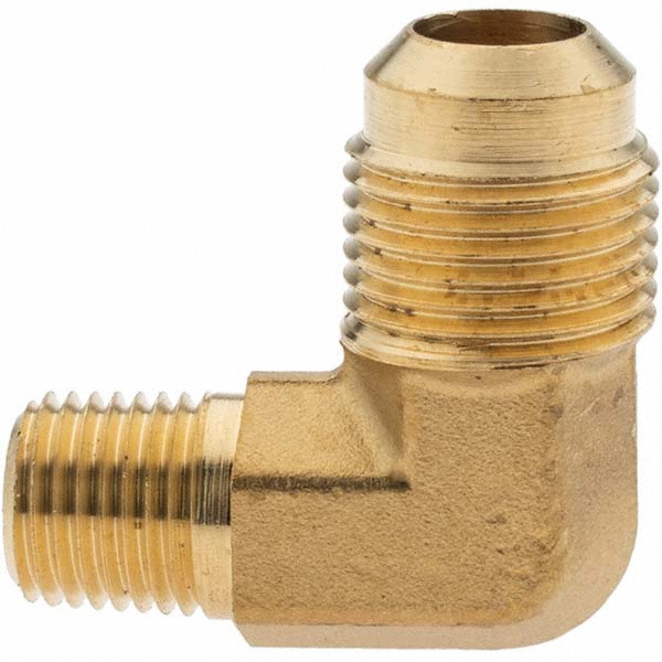 Parker Flared Tube 90 Deg Male Elbow: 1/4" OD, 1/4-18 Thread, 45 deg Flared Angle - -11025-1